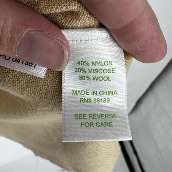 Lilly Pulitzer Sweater xs tan blue colorblock wool blend fall resortwear cruise - Picture 6 of 8